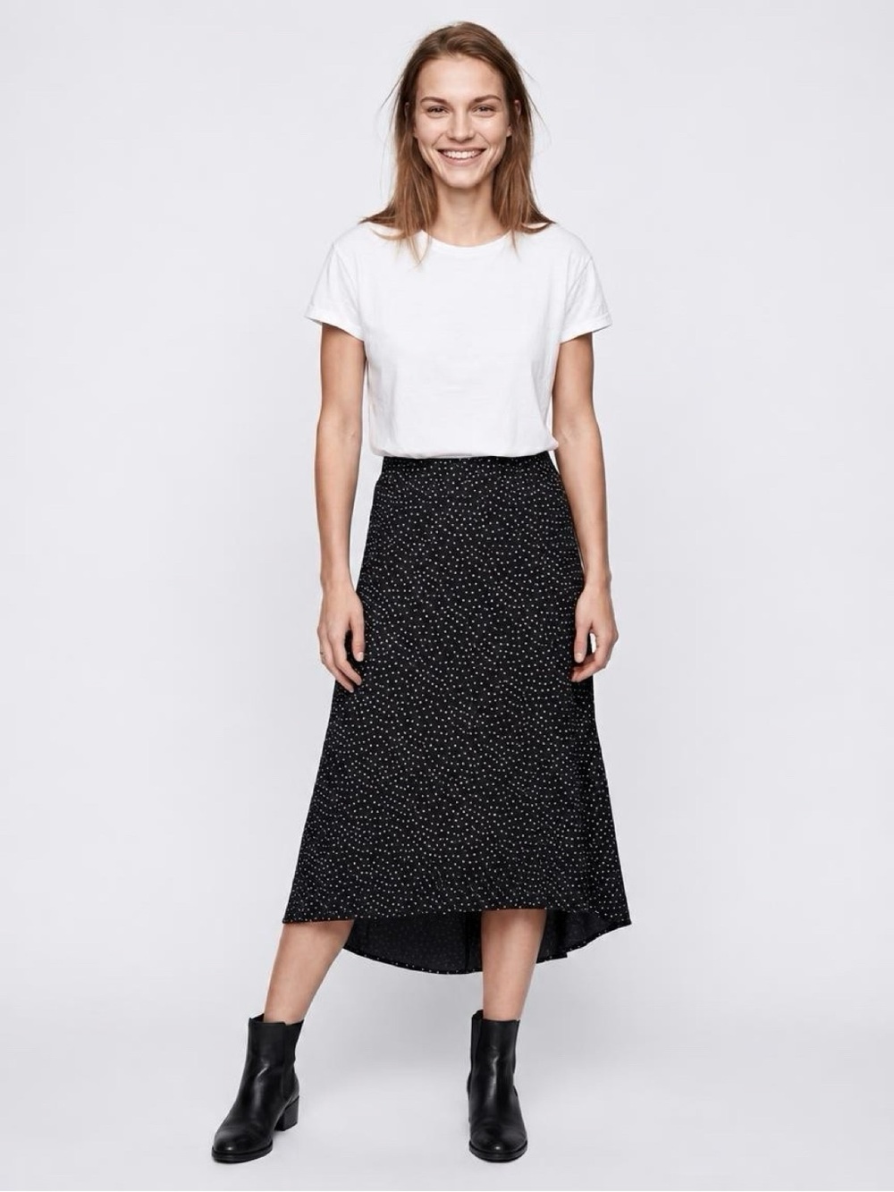 Abercrombie & Fitch Black Polka Dot Maxi Skirt